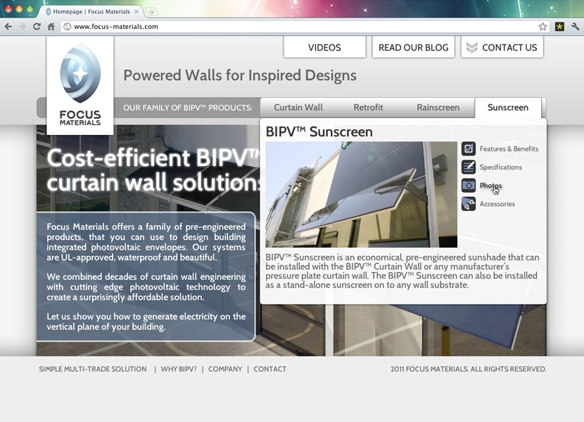 Focus Materials: homepage