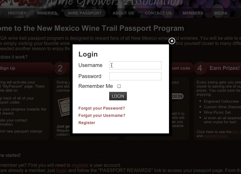 NMWGA Passport Login