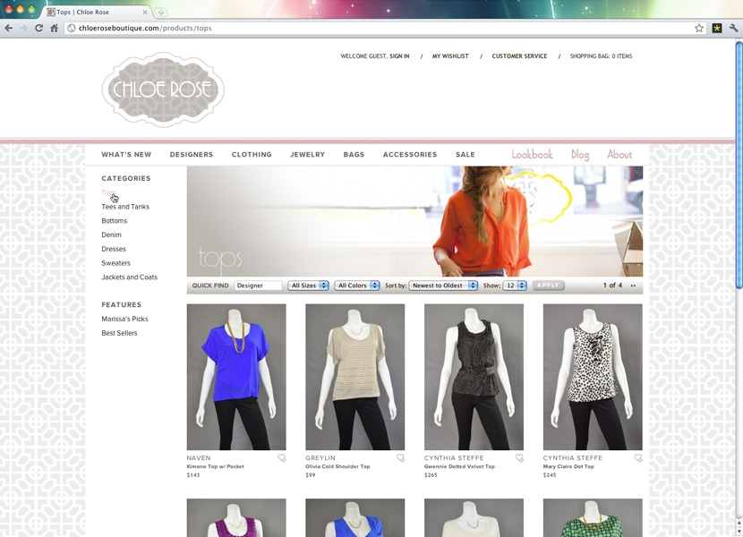 Chloe Rose Boutique product list
