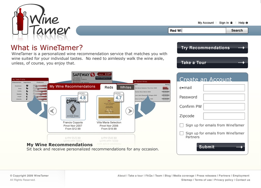 WineTamer homepage