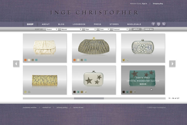Inge Christopher Shop Page