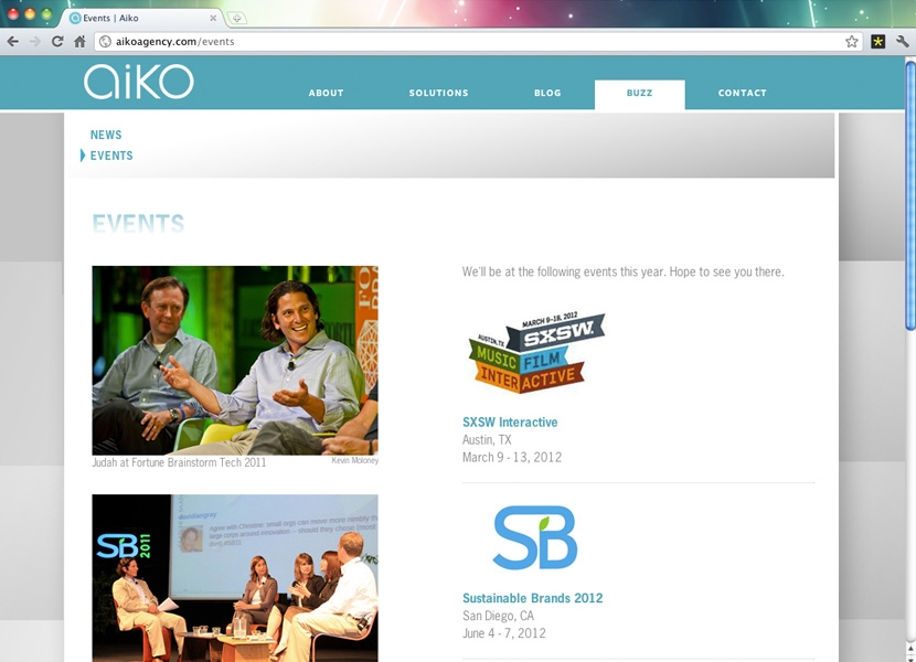 Aiko Events Page
