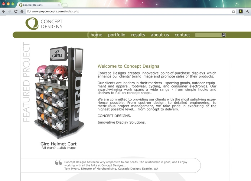 Concept Designs - Homepage
