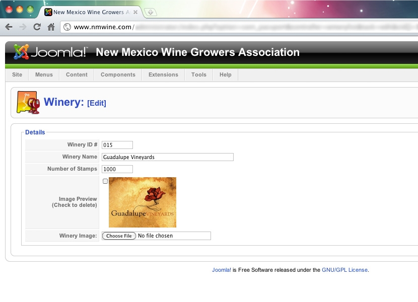 NMWGA Passport Admin Winery Edit