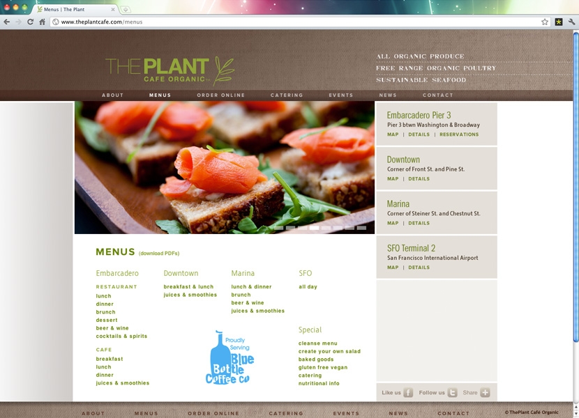 Plant Cafe Organic | Menus